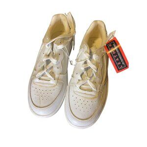 Vintage Soho White Leather Lace Up Dad Athletic Shoes Sz 8.5
